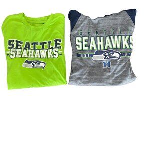 Men's NFL Seattle Seahawks Gray, Blue and Green Long Sleeve Tee set of 2.  Sz S
